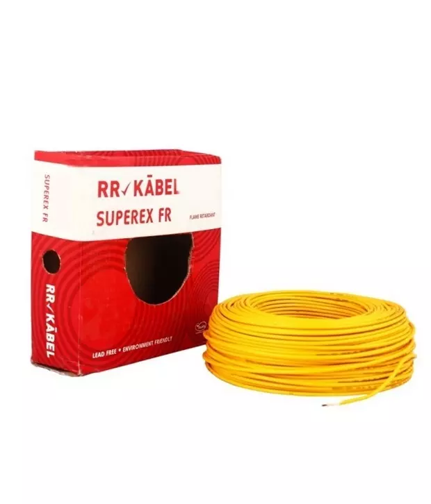 RR Kabel Superex Fr PVC Insulated Flexible Copper Wires & Cables for Domestic/Industrial Electric | Home Electric Wire | 90M [1.50 sq. mm, Yellow]